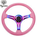 New 14" Universal Racing Steering Wheel Classic ABS Plastic Pink Color 350mm Car Steering Wheel Brand