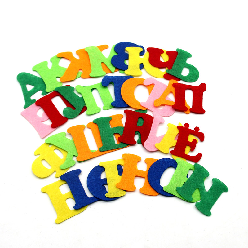 33pcs 1MM Russian Letters Felt Alphabet Diy For Kids Cartoon Toy Home Decor Sewing Scrapbooking Handwork Craft Vilt Accessories