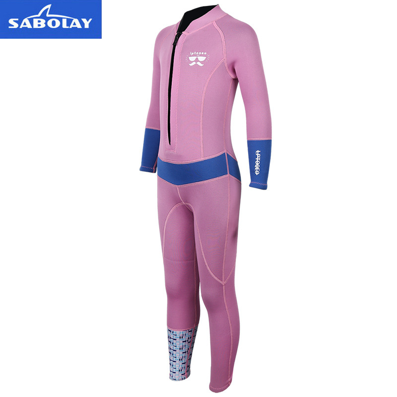 Height 90-120cm Children's Diving Suit Long Sleeve 2MM Neoprene Warm Wet Suit Snorkeling Surfing Wetsuit Kids Swimsuit Clothing