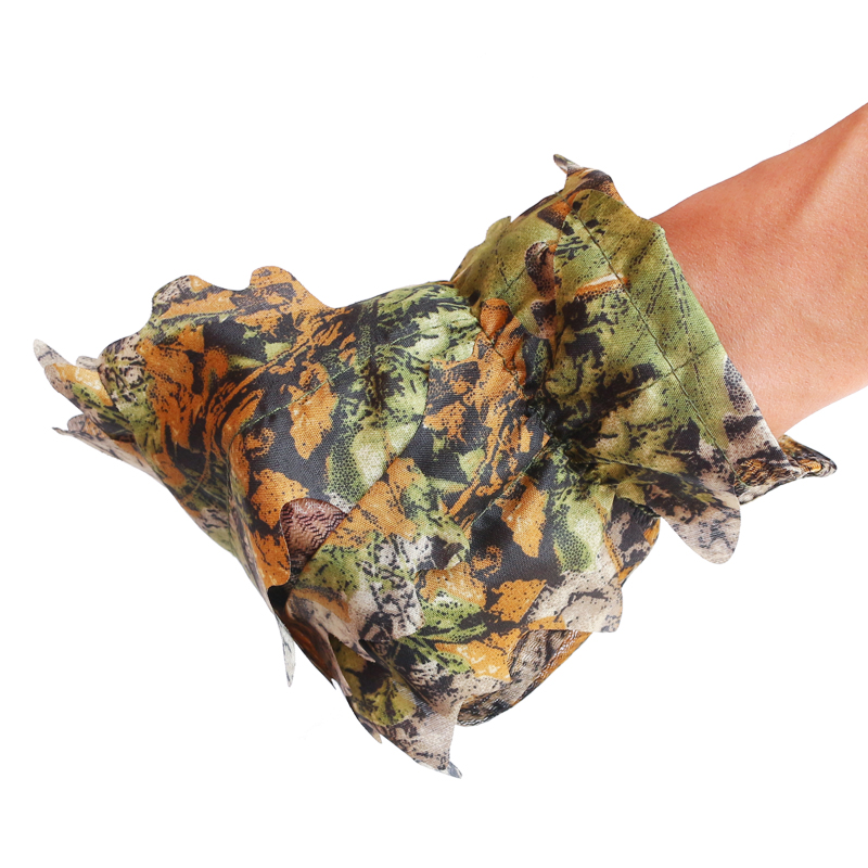 3D Camouflage Hunting Gloves Silence Fabrics Camouflage Summer Fishing Gloves Outdoor Bird Watching Gloves Men Quick Dry Gloves