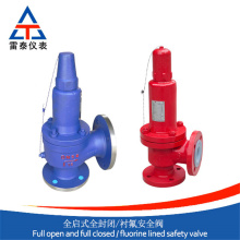 Fully open fully enclosed fluorine lined safety valve