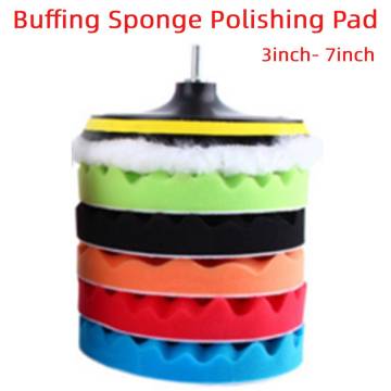 Car Polishing Disc 7pcs/set Automotive Polishing Tools Sponge Polishing Wheel Wool Pad Beauty Waxing Set 3/ 4/ 5/ 6/ 7 Inch