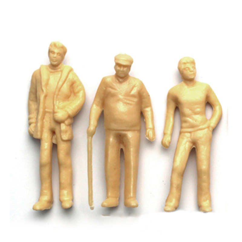 50 Pcsset Scale Model Miniature Figures 1:50 DIY Toys Model ABS Plastic Peoples Figure Plastic Miniature Unpainted Toy For Kids