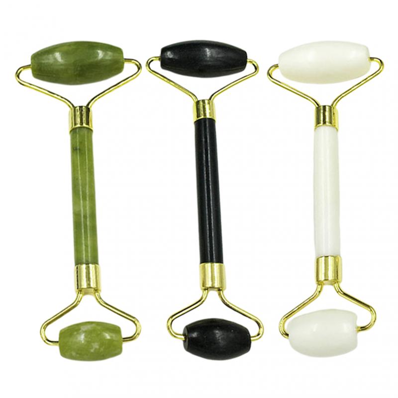 2/1Pcs Natural Jade Roller Face Lift Massage Body Neck Massager Jade Stone Double Head Skin Lifting Anti Wrinkle Beauty Tool