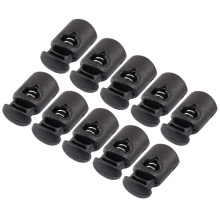 T-Best In Aliexpress promotion 10Pcs Blac Plastic Toggle Spring Clasp Stop Single Hole String Cord Locks