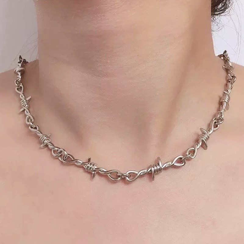 Small wire Brambles Iron Unisex Choker Necklace Women Hip-hop Gothic Punk Style Barbed Wire Little thorns Chain Choker Gifts