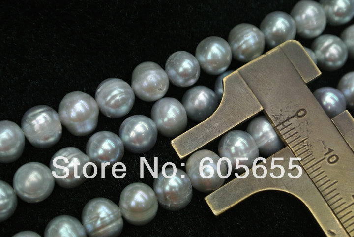 7~8mm Silvery Grey Color Fresh Water Pearl Potato Loose Beads