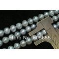 7~8mm Silvery Grey Color Fresh Water Pearl Potato Loose Beads