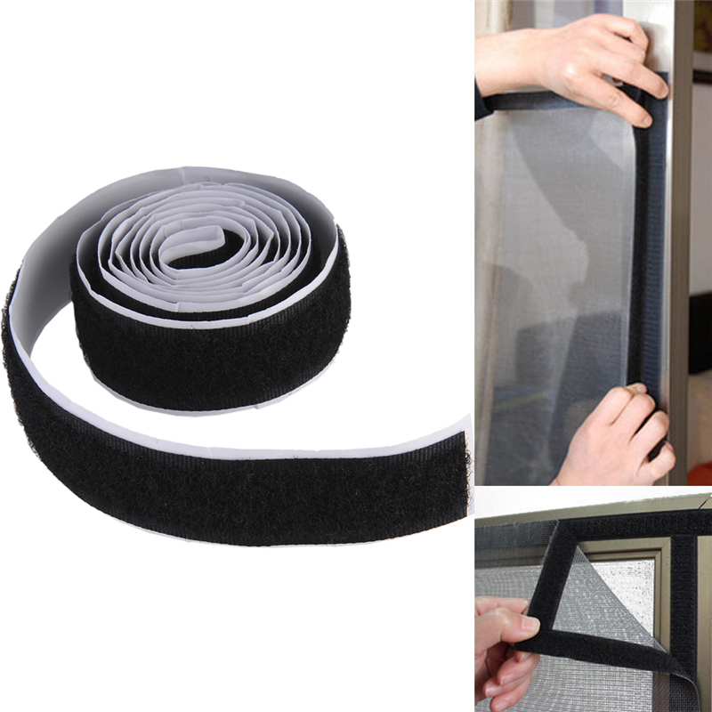 2 Rolls Strong Self Adhesive Hook Loop Tape Fastener Sticky 1M 3ft Black/White