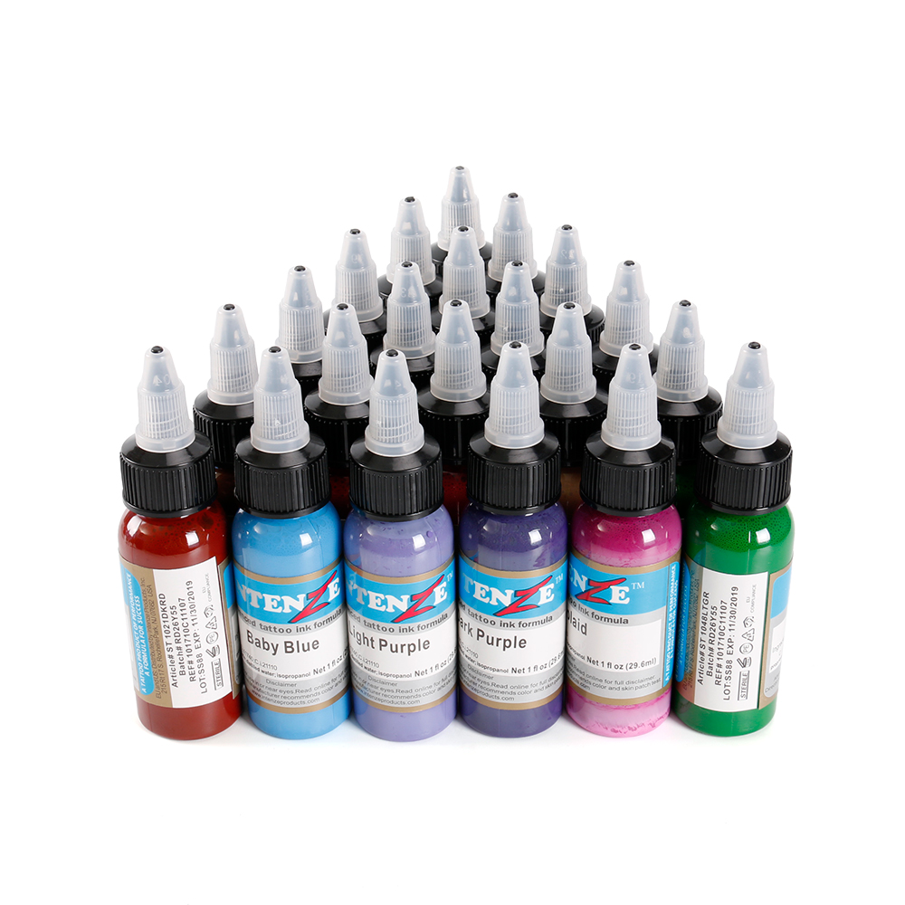 New Red Black Blue 21 Colors Tattoo Ink Set Permanent Tattoo Colour Paint Pigment Eyebrow Makeup Art Professional Supplies