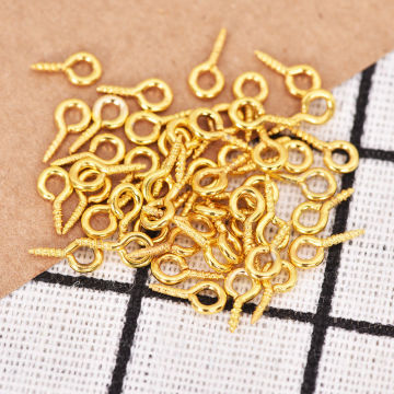 100Pcs/lot Mini Eye Pins Eyepins Hooks Eyelets Screw DIY Jewelry Accessories Wood Products Processing DIY Craft Supplies