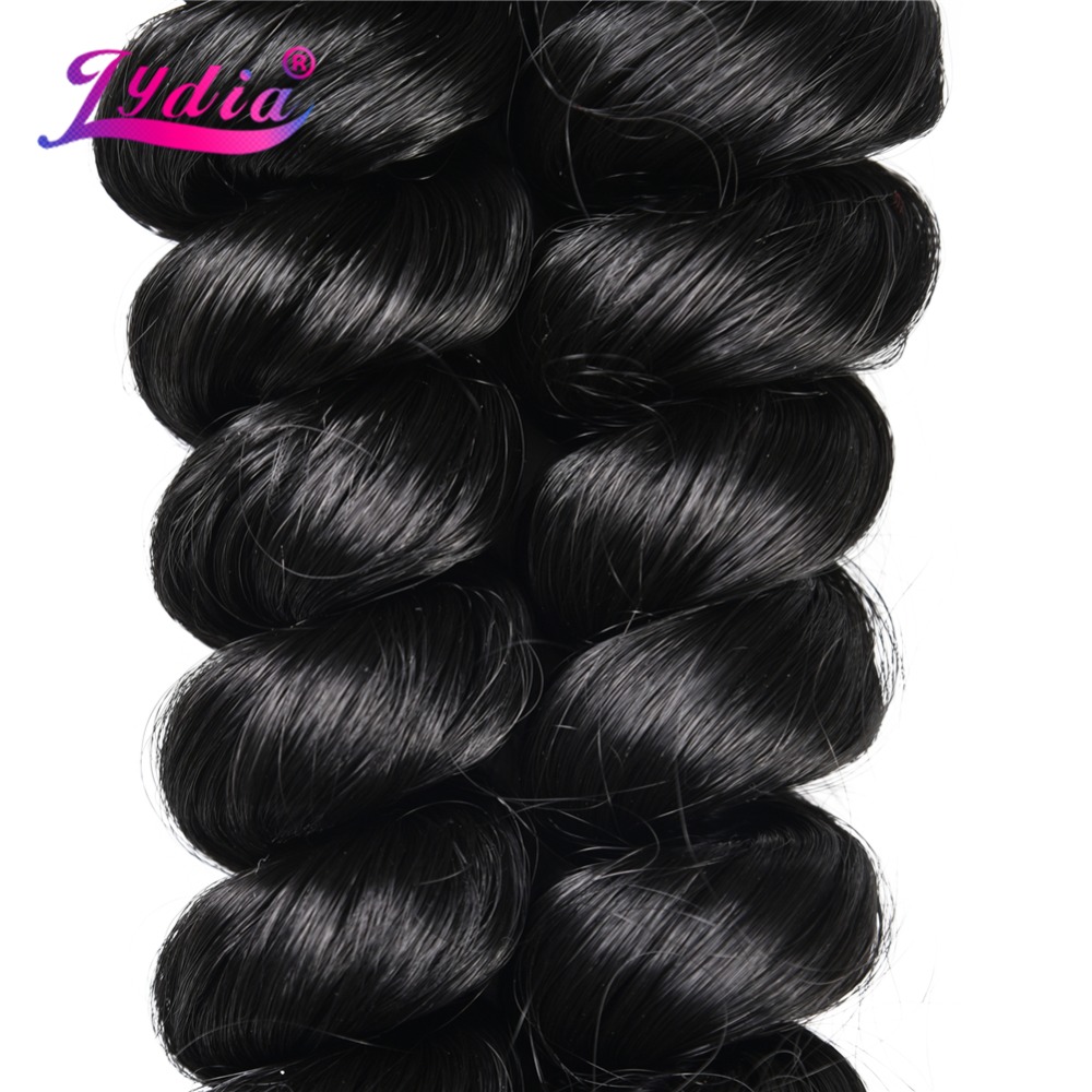 Lydia 1PCS Loose Wave To Braid No Weft Nature Black 1B# Heat Resistant Synthetic Hair Extensions Braiding Bundles 18 To 24 Inch