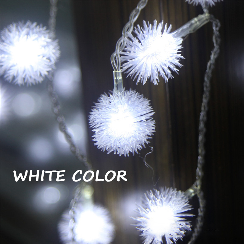 2020 Special Christmas Decoration Garland Holiday Lights Hairy Ball Dandelion LED Fairy String Light For Home Indoor Lighting