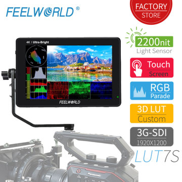 FEELWORLD LUT7S 7 Inch 2200nits Touch Screen Field Monitor 3D LUT Full HD 1920x1200 IPS 3G SDI 4K HDMI Input Output DSLR Monitor