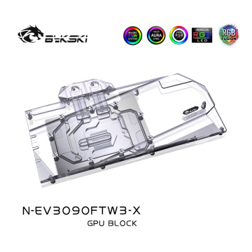 Bykski 3090 3080 GPU Water Cooling Block, For EVGA RTX3090 3080 FTW3 ULTRA GAMING, Full Cover Cooler CPU GPU, N-EV3090FTW3-X