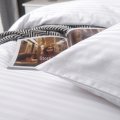 White Hotel Stripe Sheets Flat Sheet Only Bed Sheet 100% Cotton Top Sheets Bed Linen Bedding Bedclothes Twin Full Queen Size