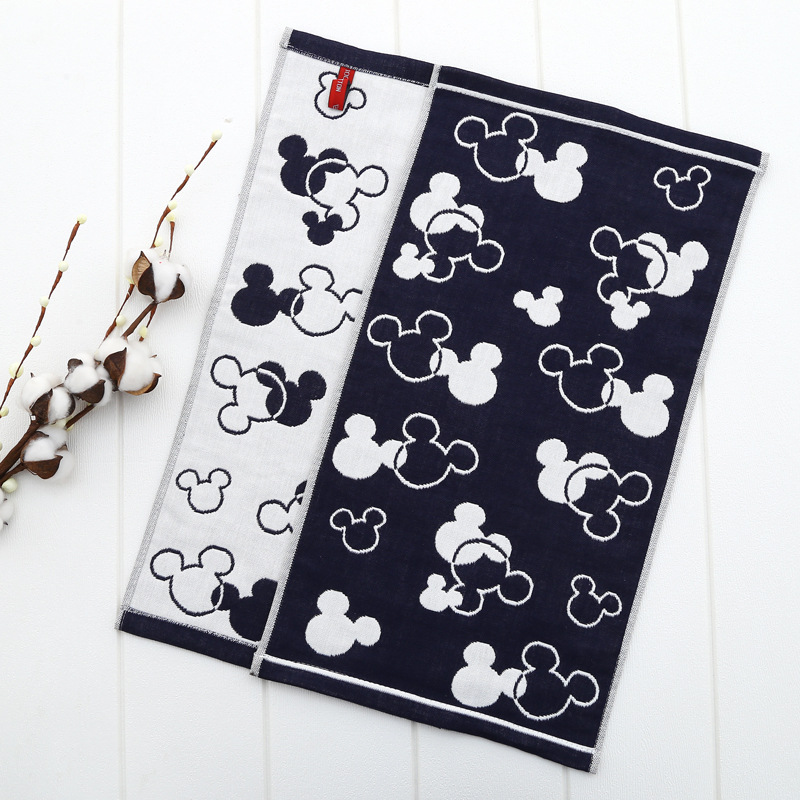 Disney cotton cartoon Mickey Minnie gauze towel wash towel baby boy girl wash towel children's square towel