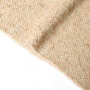 Light Camel Wool Blend Fabric with Metallic Elegance