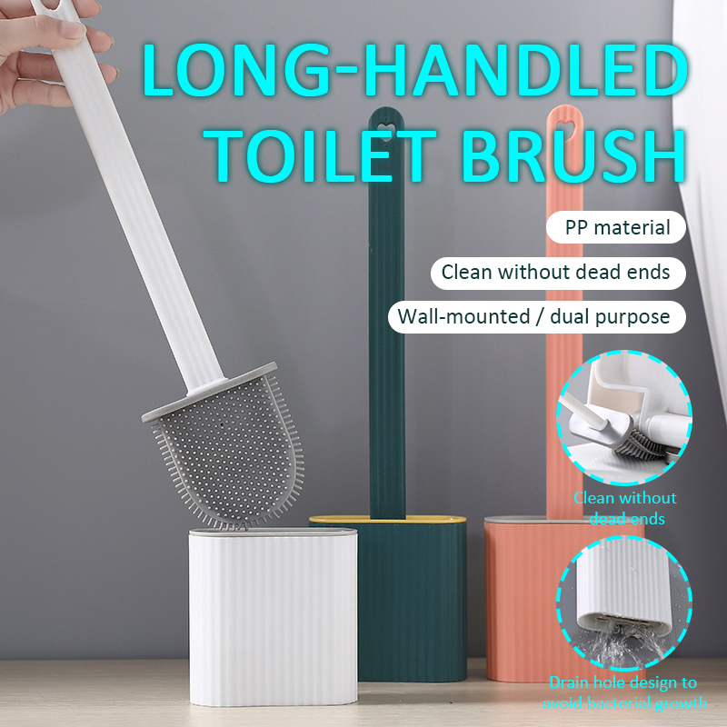 Silicone Toilet Brush And Holder Quick Drain Cleaning Brush Tools For Toilet Household WC Cleaning Bathroom Accessories Sets