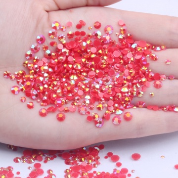 Red AB Color Resin Rhinestones For Nails Art 2mm-6mm 10000-50000pcs Glue On Beads DIY Beauty Wedding Dress Decoration