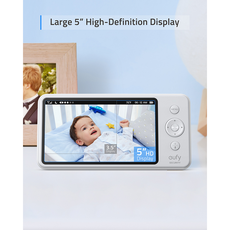 Video Baby Monitor, eufy Security Video Baby Monitor with Camera and Audio, 720p HD Resolution,110° Wide-Angle Lens Included