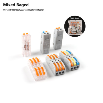 Mixed Bag Wire Connector 222/223 Wiring Cable Connector Conductor Terminal Block Threader Splitter 0.08-2.5mm DIY YOU SPL-2 3