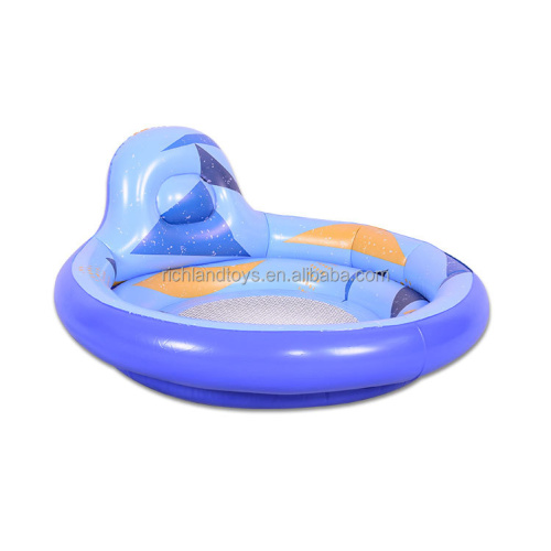 Round Blue Simple Pattern Inflatable Backrest Pool Floats for Sale, Offer Round Blue Simple Pattern Inflatable Backrest Pool Floats