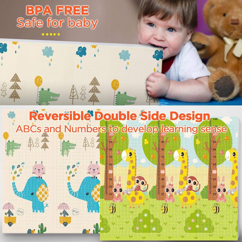 Educational Toys for Kids Foldable Baby Play Mat Children's Rug on the Floor Waterproof Portable Soft Infants Crawling Carpet