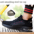 JACKSHIBO Hollow Breathable Men Work Safety shoes Anti-smashing Steel Toe Cap Working Boots Construction Indestructible Shoes
