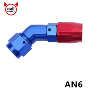 evil energy AN6 Aluminum Enforced Hose End Fittings 0 45 90 Degree Fuel Fitting Adaptor Hose Connector Oil Cooler Fittings