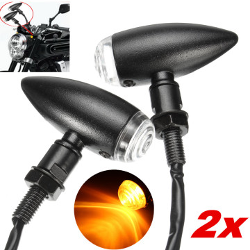 2PCS 10mm 12V Motorcycle Motorbike Bullet Turn Signal Light Indicators Signal Lamp For Harley Davidson Cruiser Chopper