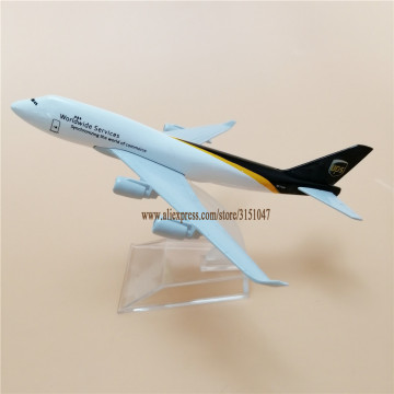 16cm Alloy Metal Air UPS B747 Airlines Airplane Model Worldwide Service Boeing 747 Airways Plane Model Stand Aircraft Kids Gifts