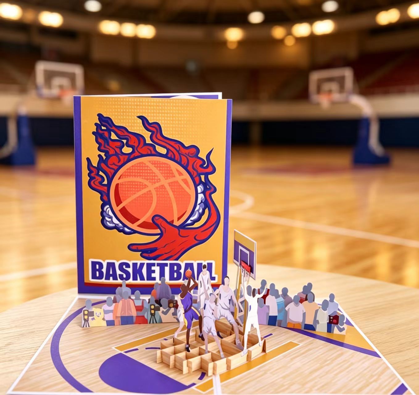 3d pop up basketball greeting card