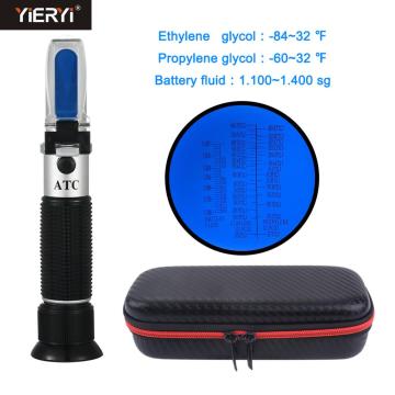 Yieryi Optical Refractometer Antifreeze Battery Cleaning Fluids Refractometer ATC E:-84F-32F P:-60F-32F B:1.100-1.400sg