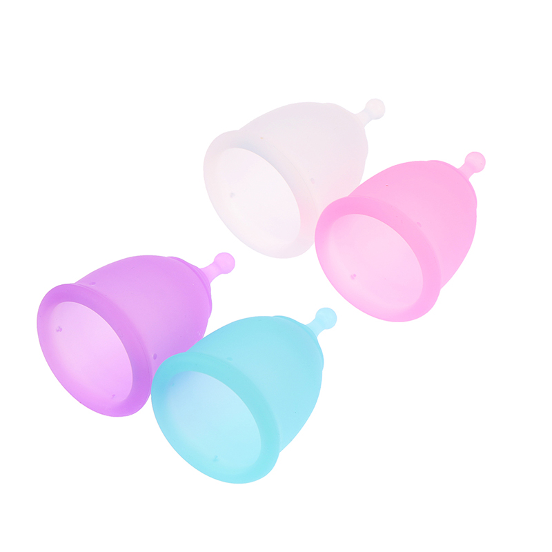 Medical Silicone Menstrual Cup Feminine Hygiene Menstrual Period Reusable Vaginal Cups With Spong Brush In A Bag