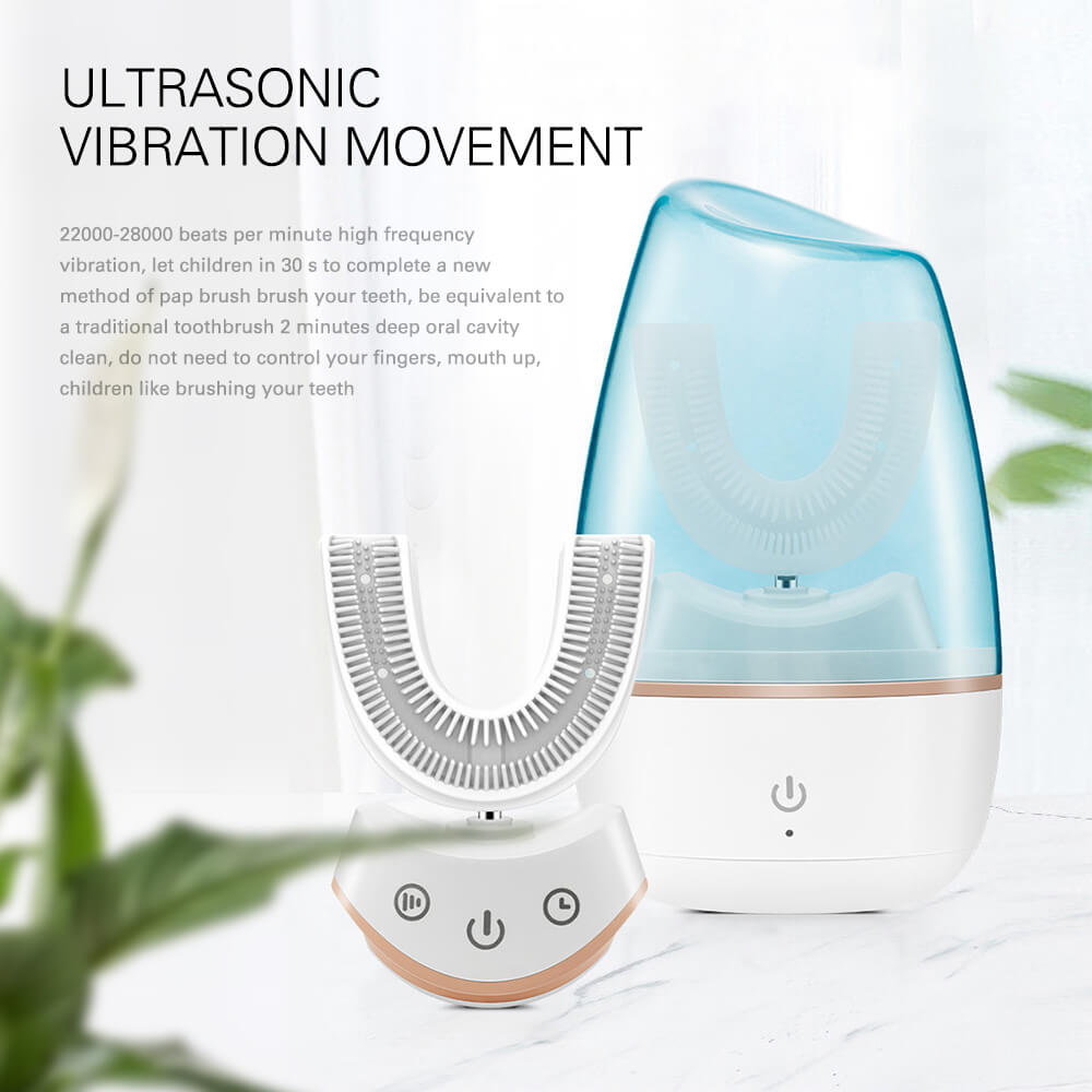 Smart 360 Sonic Electronic Toothbrush Intelligent Automatic USB Rechargeable U Shape with 3 Modes Timer Toothbrush Waterproof