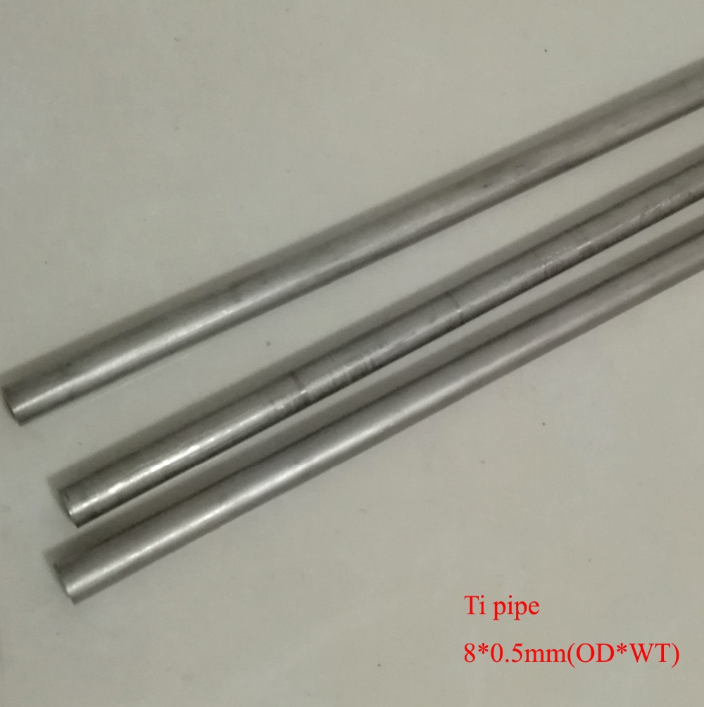 8MMX0.5MM(OD*WT), Titanium Pipe Industry DIY GR2 Small Ti Tube, about 320 mm/pc 3pcs/lot