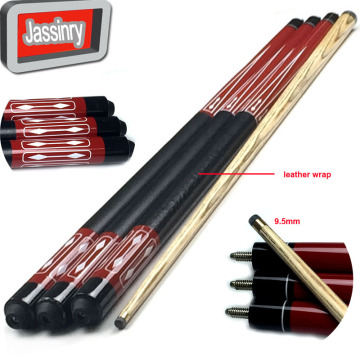 free shipping SC003 red Snooker ball arm cues 9.5mm rubber wood Pool cues in 1/2 split Joint leather wrap Billiards accessories