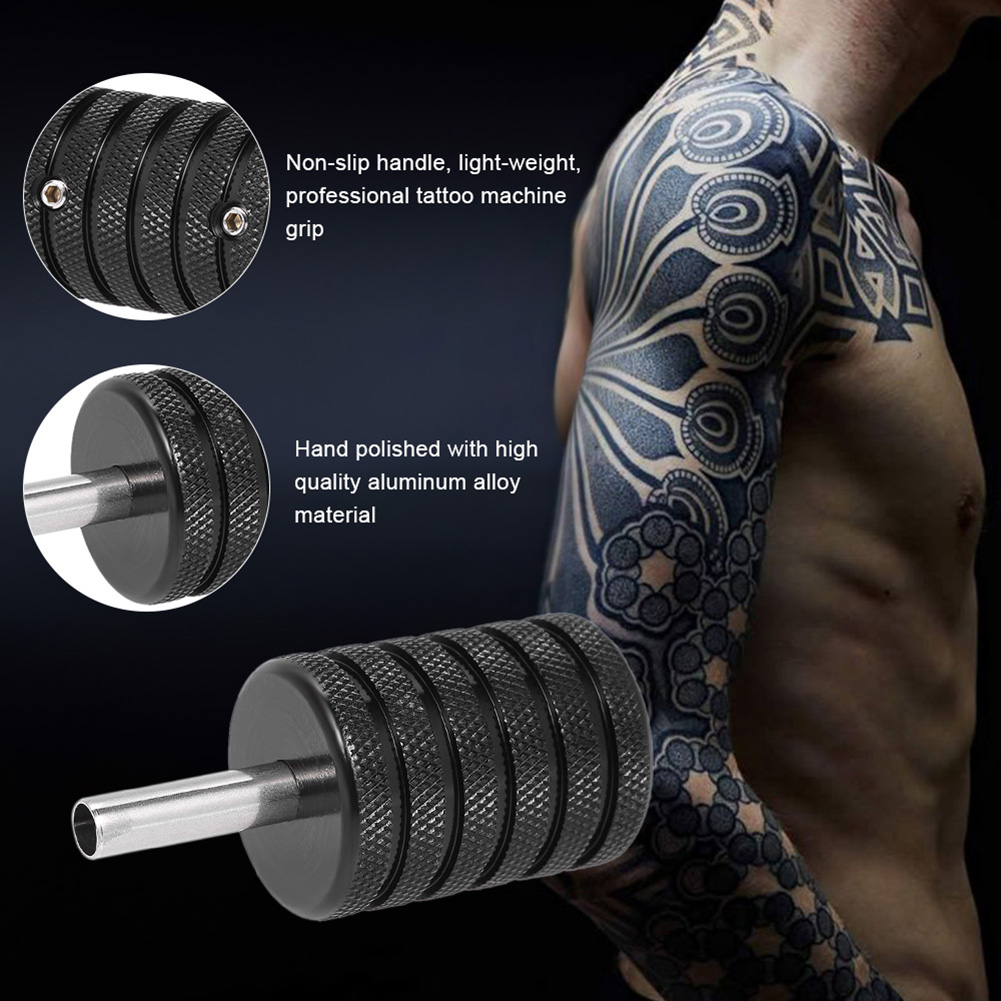 New 35mm 4 Color Aluminum Alloy Non Slip Knurls Tattoo Handle Grip Machine Accessory