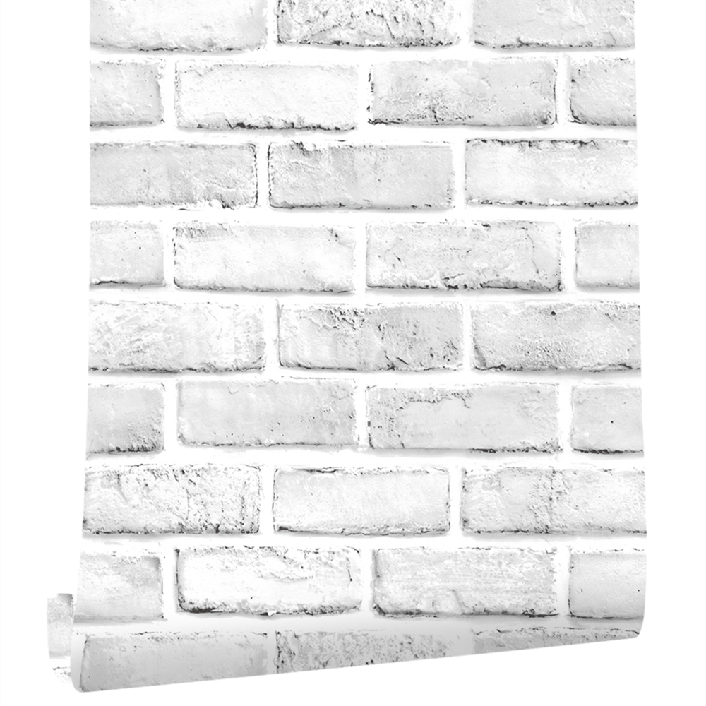 Peel And Stick Faux Brick Wallpaper White/Grey Self Adhesive Contact Paper Bathroom For Wall Home Decorative Wallpapers Sticker