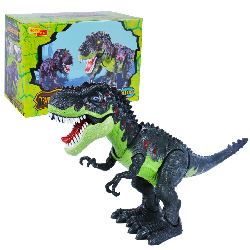 [Temila] Jurassic world Electric Dinosaur flash and sound T-rex Talking Toy Walk Talk Interactive Toy moving dinosaur model doll