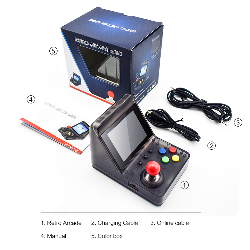 Data Frog 32 Bit Retro ARCADE Mini Video Game Console 3.0 Inch Built In 520 Games Handheld Game Console Family Kid Gift Toy