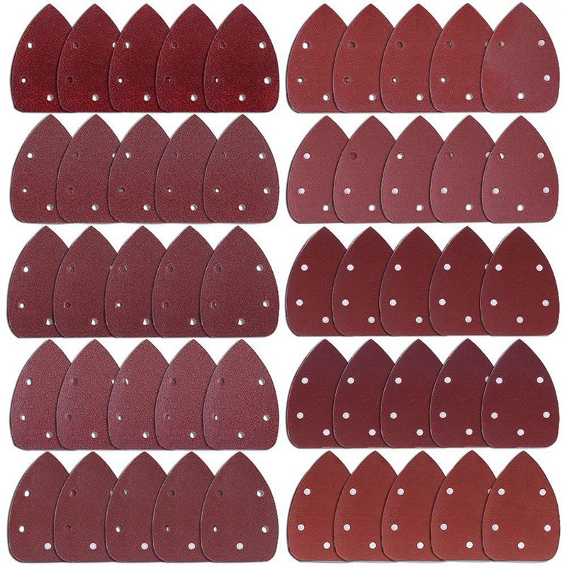 50 Pieces Mouse Detail Sander Sandpaper Sanding Paper Hook and Loop Assorted 40/ 60/ 80/ 100/ 120/ 180/ 240/ 320/ 400/ 800 Grits