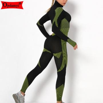 2Piece Women Yoga Sets Gym Fitness Suit Training Wear Running Full Zip Jacket High Waist Legging Female Seamless Sport Yoga Set