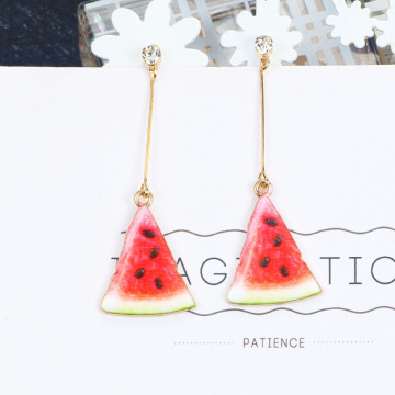 Korean earrings small fresh fruit earrings for women earrings long dangle earrings pineapple watermelon strawberry cute jewelry