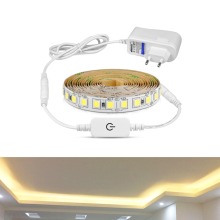 Dimmable 5M LED Strip 220V 110V 2A Power Supply 12V 4040 SMD Touch Sensor Switch For Under Cabinet Wardrobe Kitchen light