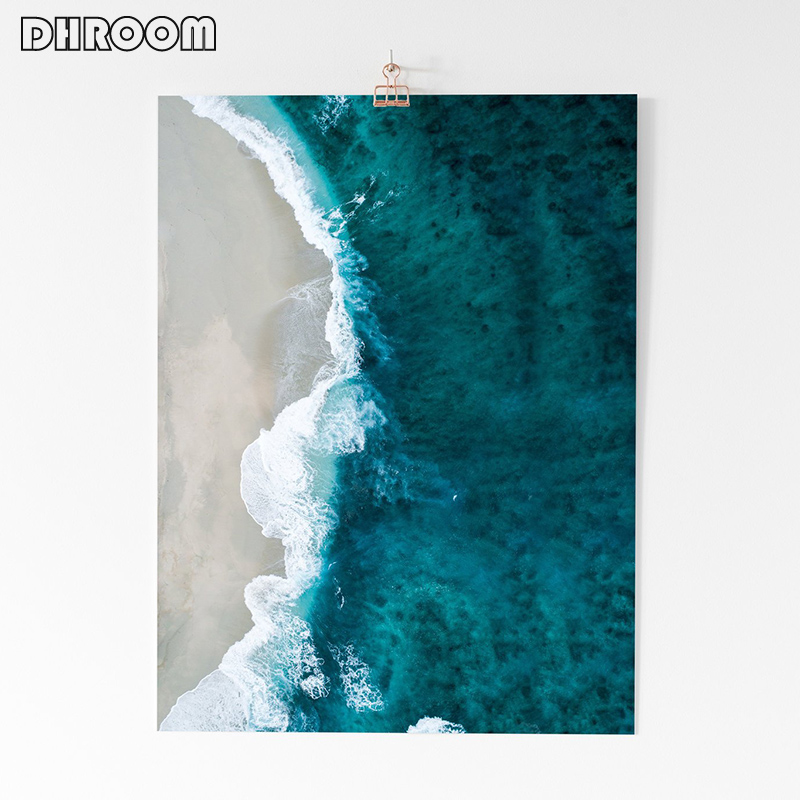 Beach Wall Art Print Ocean Landscape Canvas Poster Art Painting Nordic Decoration Picture Modern Wall Decor for Living Room