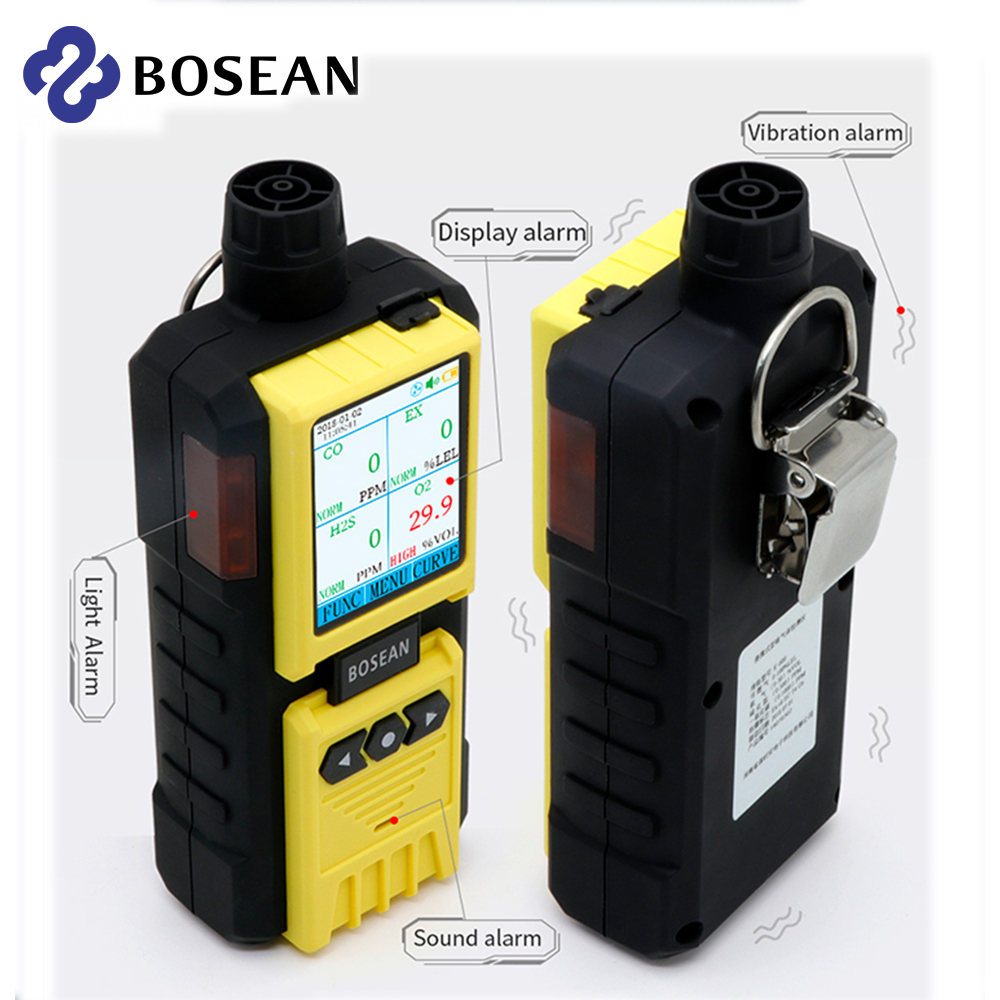 Pumping Built in CO2, NH3, O2 and H2S Gas Meter Portable Gas detector Multi 4 in 1 gas detector