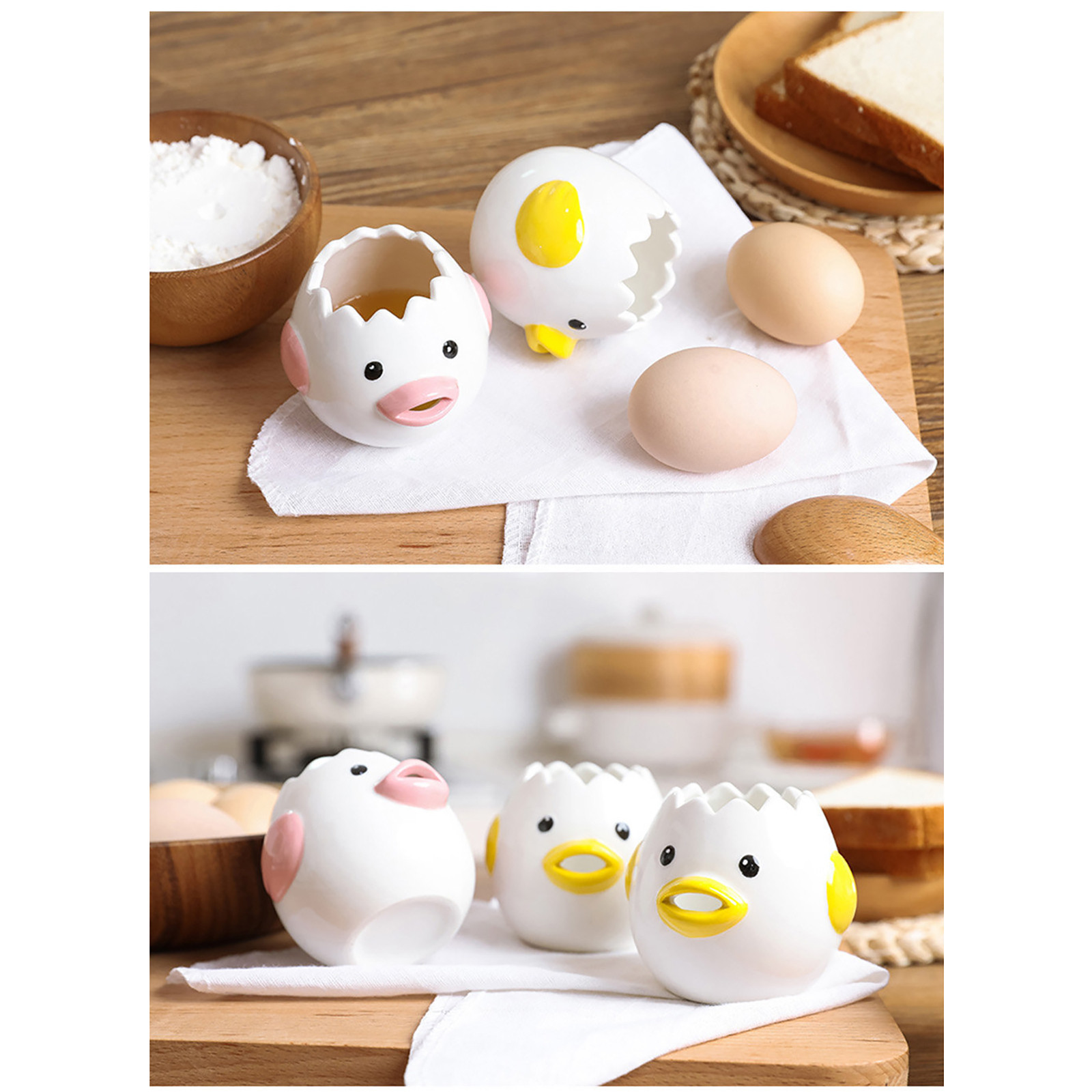 Creative Egg Separator Cute Little Chicken Ceramic egg White Separator Egg Yolk Protein Separator Filter Baking Tools Egg Tools