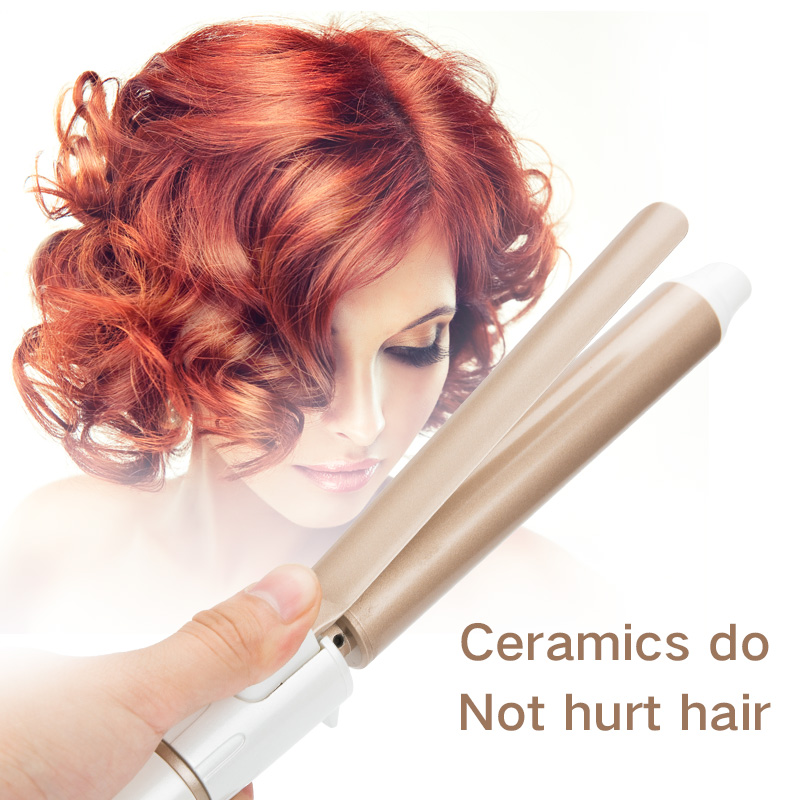 Two pieces of Ceramic Electric Hair Waves Curling Iron Digital Professional Hair Curler Roller Wand Styler Styling Tools